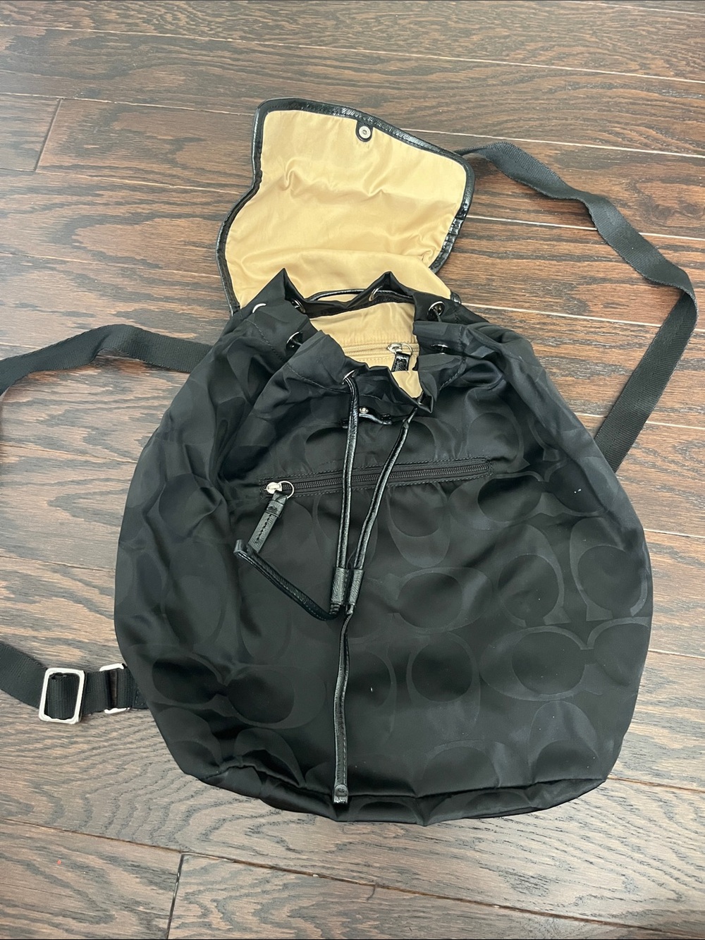 Coach Black Signature Backpack